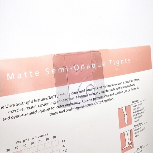 Capezio Ultra Soft Footed Tights Lot of 2 Size 8-12 Suntan Dance New NWT - Picture 6 of 8